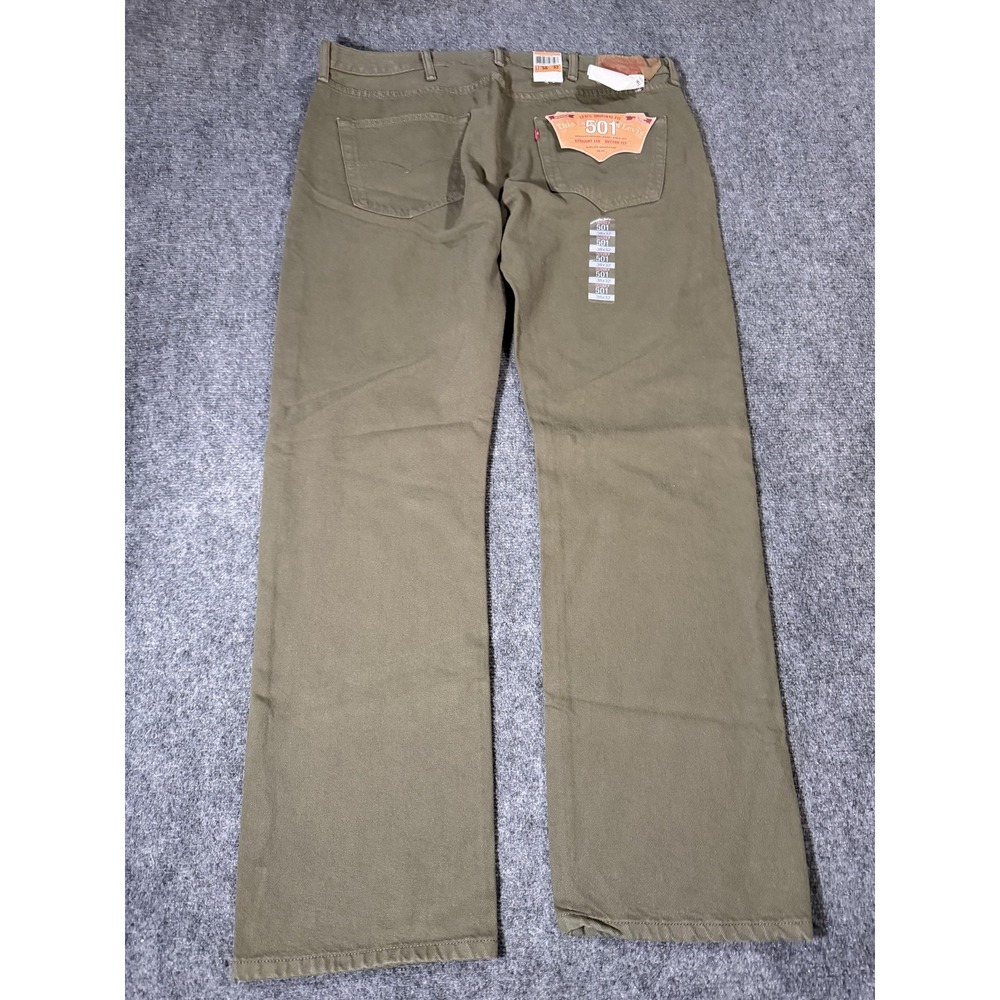 Levis 501 Jeans Mens 38x32 Green Classic Fit Straight Leg Button Fly Y2K - Picture 5 of 8